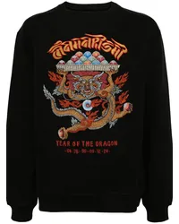 maharishi Abundance Dragon Sweatshirt aus Bio-Baumwolle Schwarz