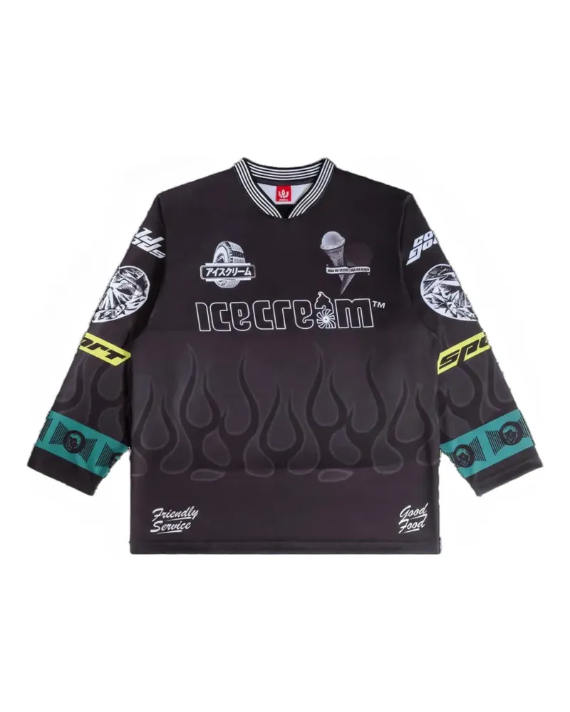 ICECREAM Langarmshirt mit grafischem Print - Schwarz Schwarz