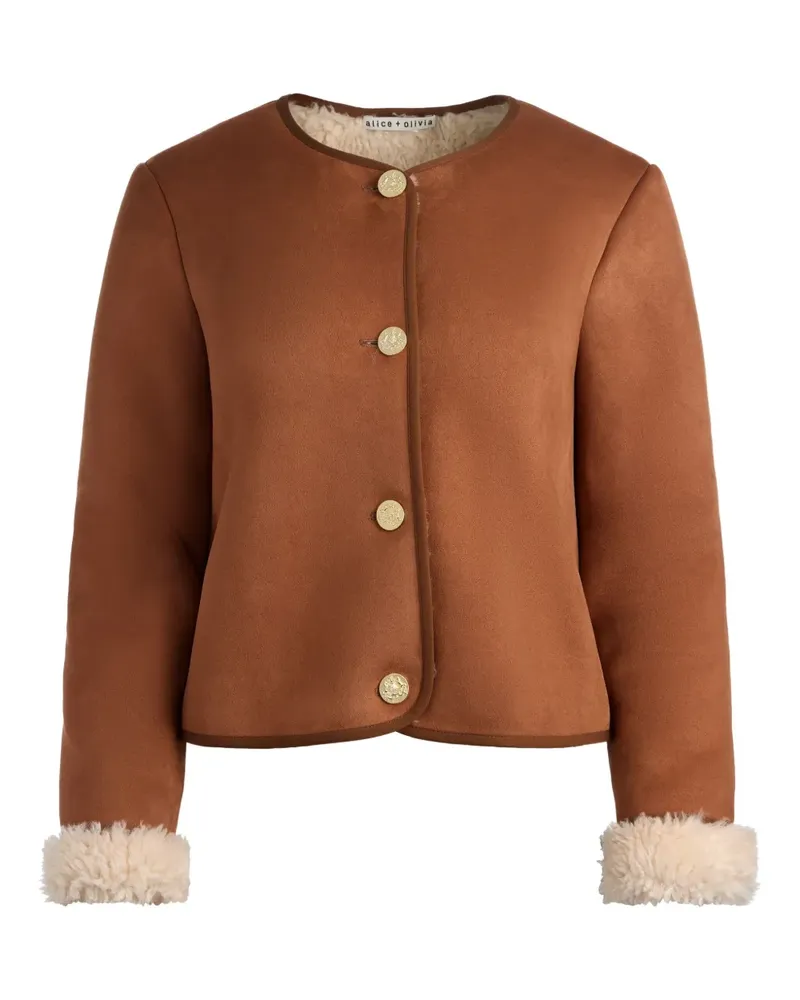 Alice + Olivia Alma Jacke aus Wildleder - Braun Braun