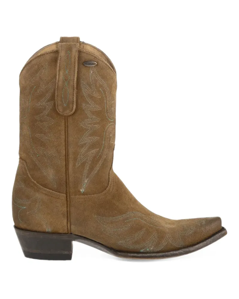 Mexicana Aguila Mex 10 Wildlederstiefel mit Stickerei - Braun Braun