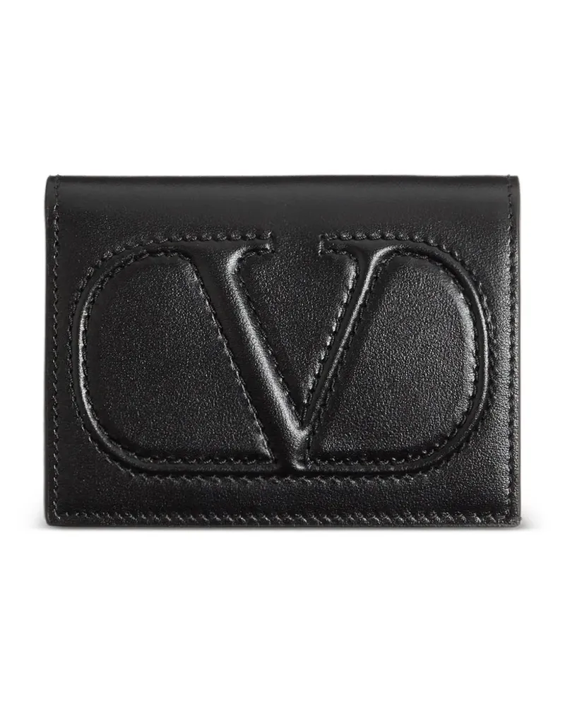 Valentino Garavani small Vlogo wallet in calfskin - Schwarz Schwarz