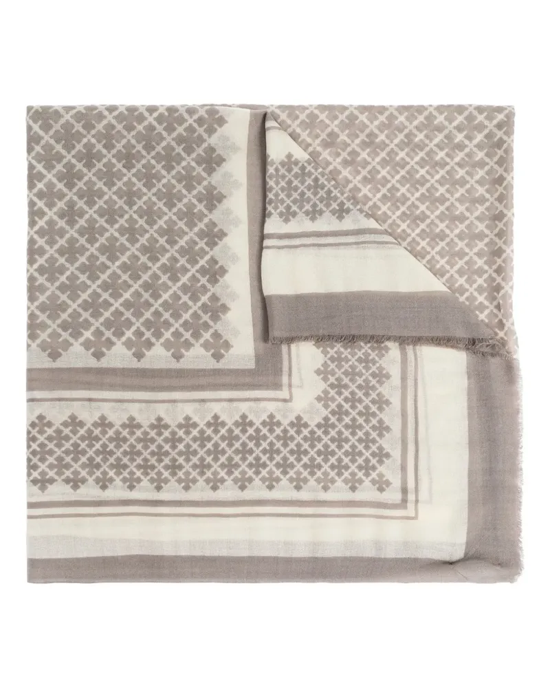 By Malene Birger geometric-pattern scarf - Nude Nude