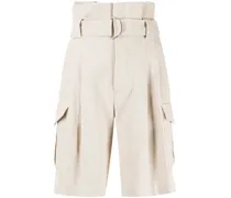 Shorts mit Paperbag-Taille - Nude