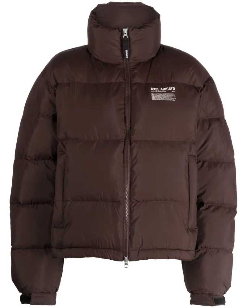 Axel Arigato Gefütterte Jacke mit Logo-Print - Braun Braun