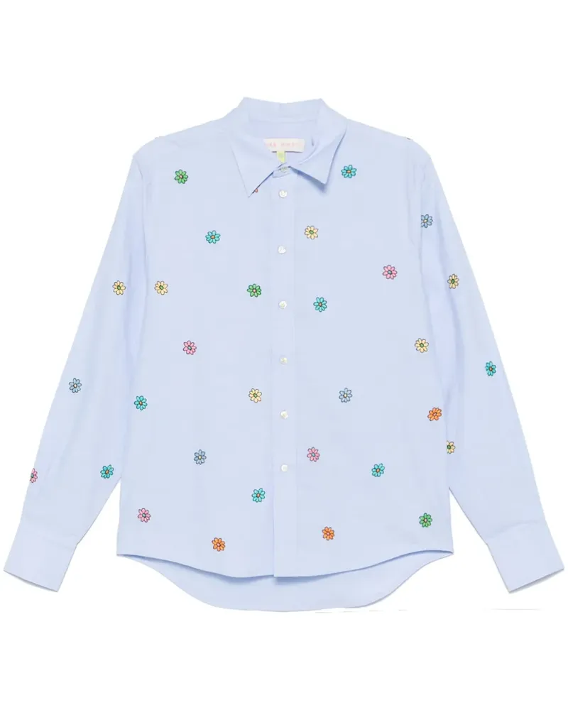 Mira Mikati Hemd mit Blumenstickerei - Blau Blau