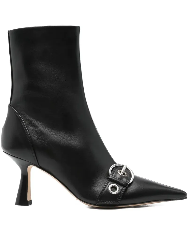 aeyde Spitze Stiefel mit Schnallendetail 80mm - Schwarz Schwarz