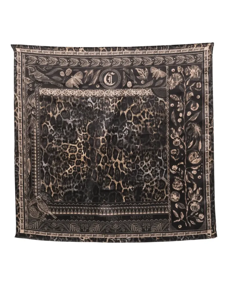 Just Cavalli Schal mit Leoparden-Print - Schwarz Schwarz