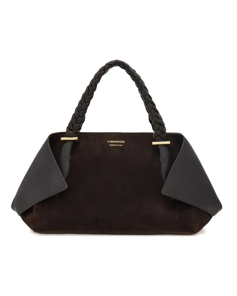 Ferragamo Mittelgroße Folded Schultertasche - Braun Braun