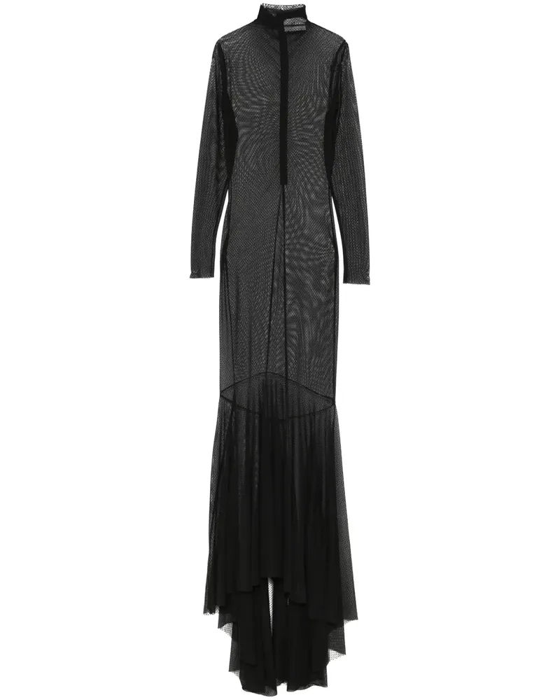 ATU Body Couture Maxikleid mit Point d'Esprit - Schwarz Schwarz