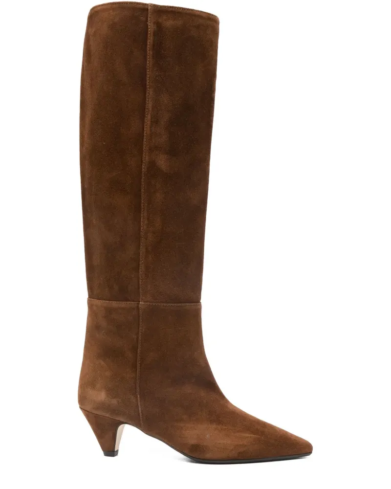 Anna F. Kniehohe Stiefel mit spitzer Kappe - Braun Braun