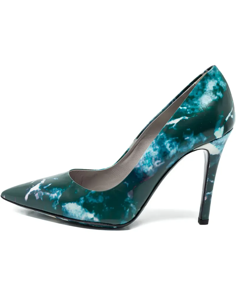 MSGM Pumps mit Marmor-Print 105mm - Blau Blau