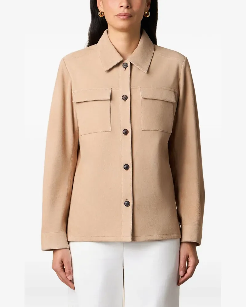 Brooks Brothers patch-pocket suede jacket - Nude Nude