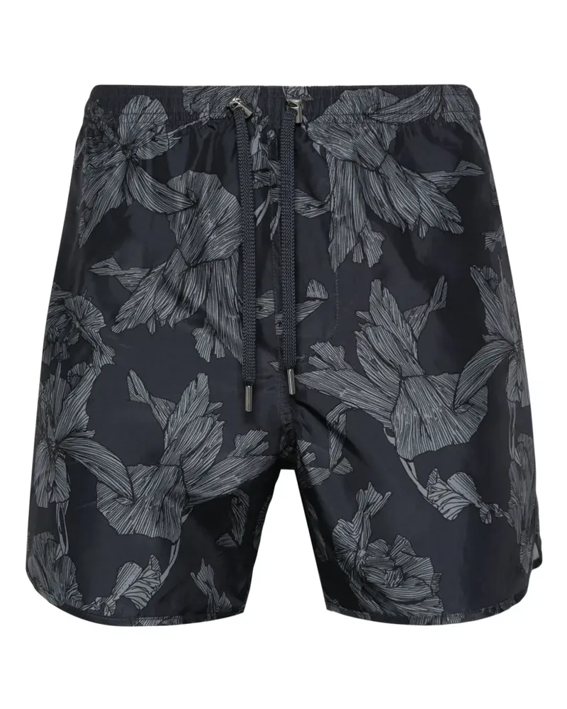 Neil Barrett Badeshorts mit Blumen-Print - Violett Violett