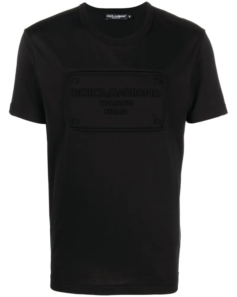 Dolce & Gabbana T-Shirt mit Logo-Prägung - Schwarz Schwarz