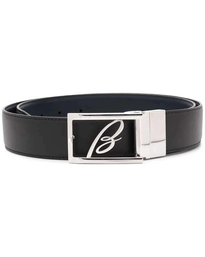 Brioni Gürtel mit Logo-Schild - Schwarz Schwarz