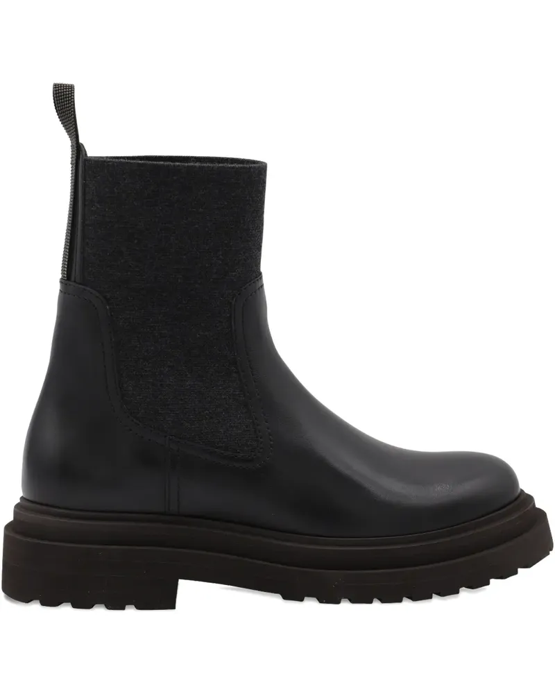 Brunello Cucinelli Chelsea-Boots mit Plateau - Schwarz Schwarz