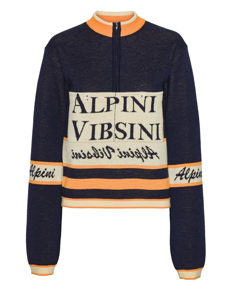 Henrik Vibskov Gestreifter Pullover mit Reißverschluss - Blau Blau
