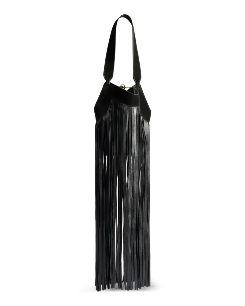 KHAITE Nano Lotus Tote Bag mit Fransen - Schwarz Schwarz