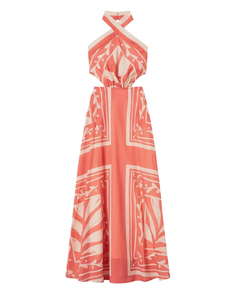 Twin-Set Maxikleid mit Print - Orange Orange