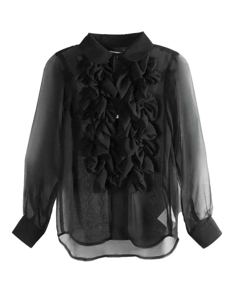 Comme des Garçons ruffled collared shirt - Schwarz Schwarz