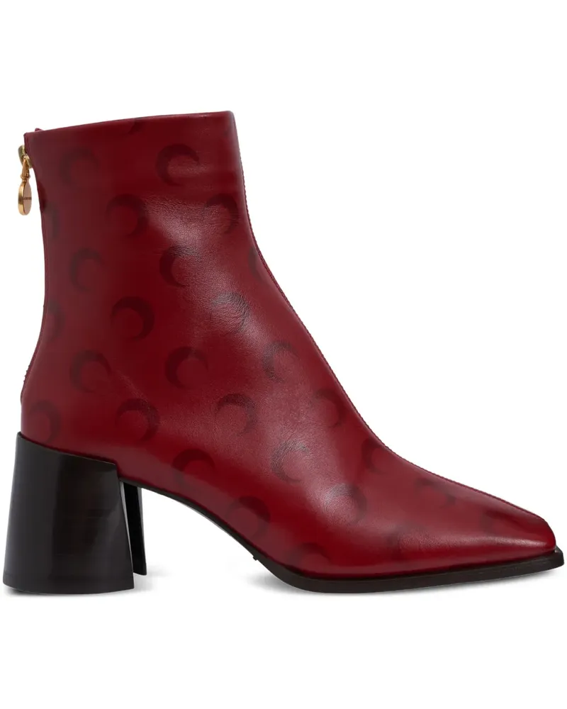 Marine Serre Stiefel mit Sichelmond-Print 65mm - Rot Rot