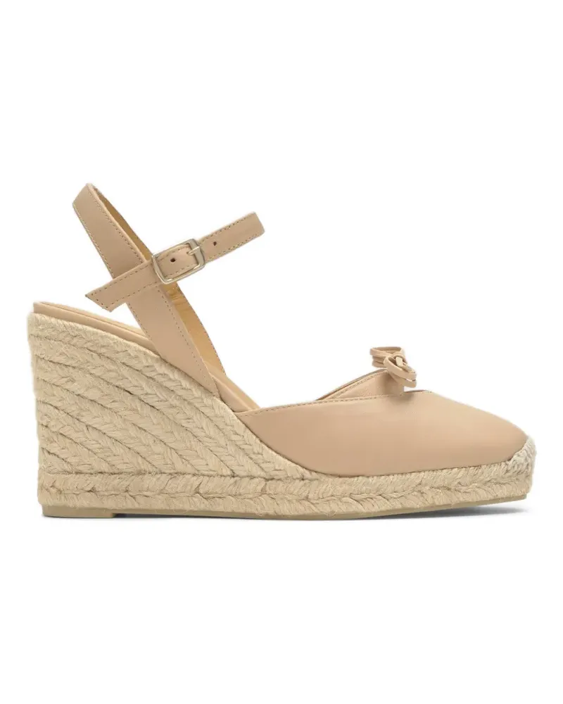Castañer Cyra bow-detail wedge espadrilles - Nude Nude
