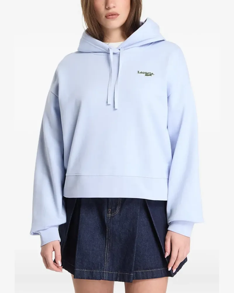 Lacoste logo-patch drawstring hoodie - Blau Blau