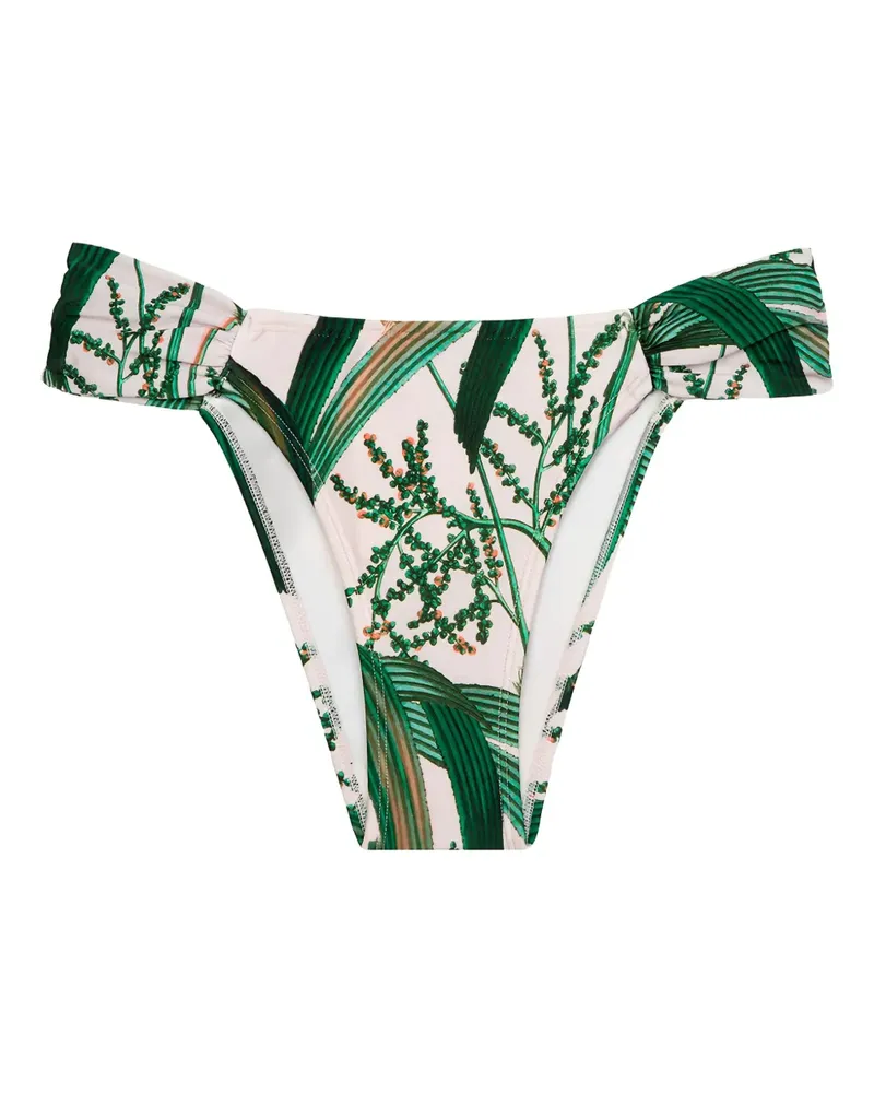Lenny Niemeyer Drapiertes Bikinihöschen mit Blatt-Print - Grün Grün