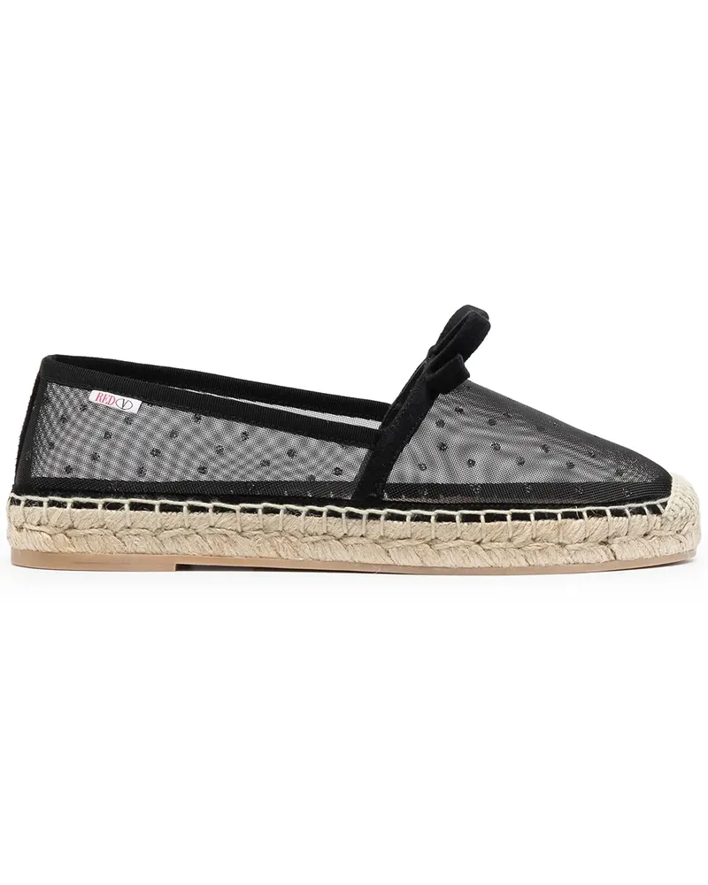 RED Valentino Espadrilles aus Point d'Esprit-Tüll - Schwarz Schwarz