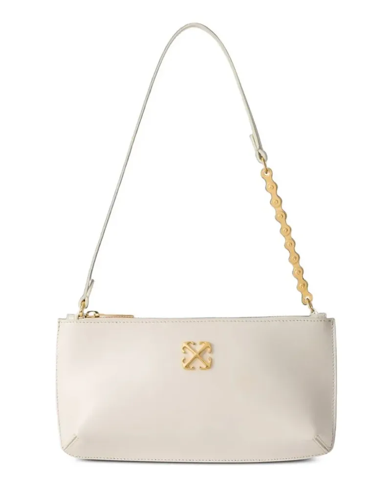OFF-WHITE Jitney Flat Schultertasche aus Leder - Nude Nude