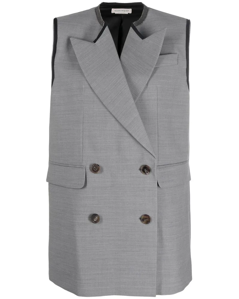 Alexander McQueen Top mit Kontrastdetails - Grau Grau
