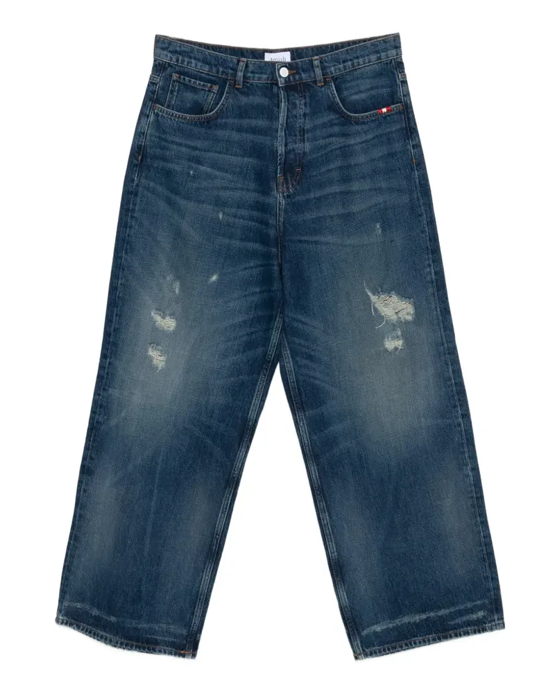 Amish Huge Jeans im Distressed-Look - Blau Blau