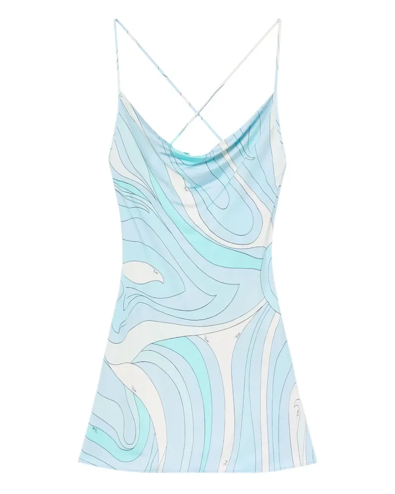 Emilio Pucci marmo-print mini dress - Blau Blau