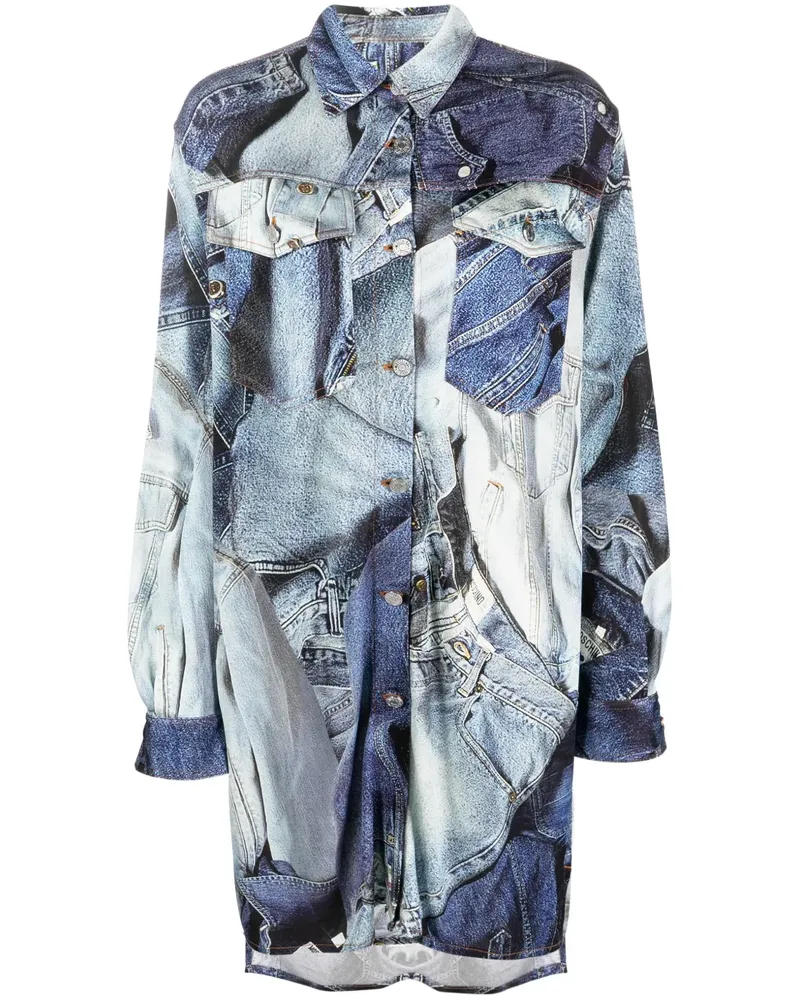 Moschino Hemd mit grafischem Print - Blau Blau