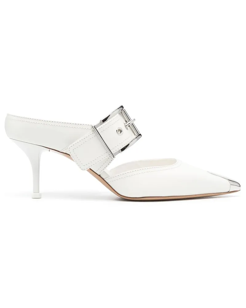 Alexander McQueen Spitze Mules mit Schnalle - Weiß Weiß