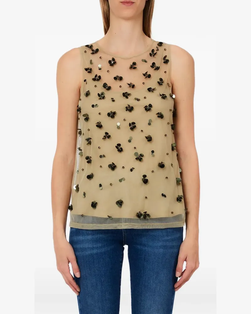 Liu Jo floral sequin top - Nude Nude