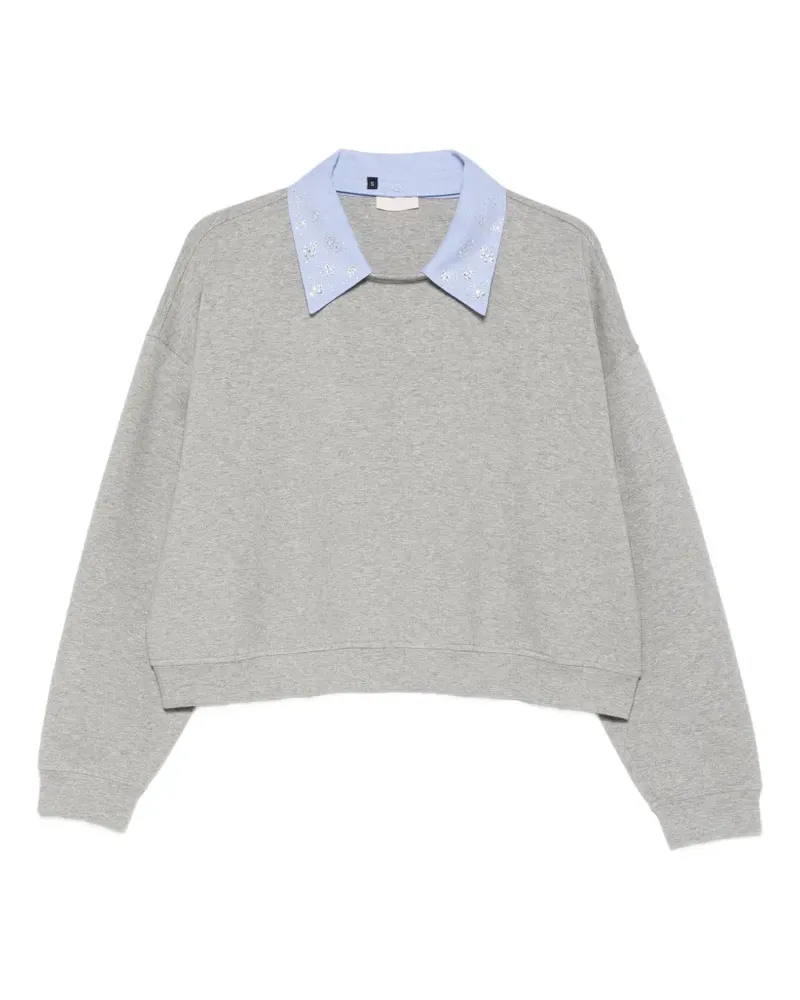 Liu Jo embellished-collar sweatshirt - Grau Grau