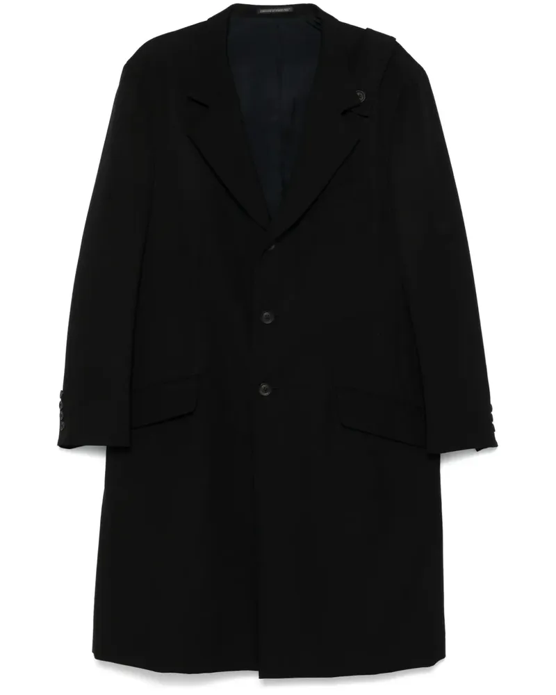 Yohji Yamamoto Klassischer Wollmantel - Schwarz Schwarz