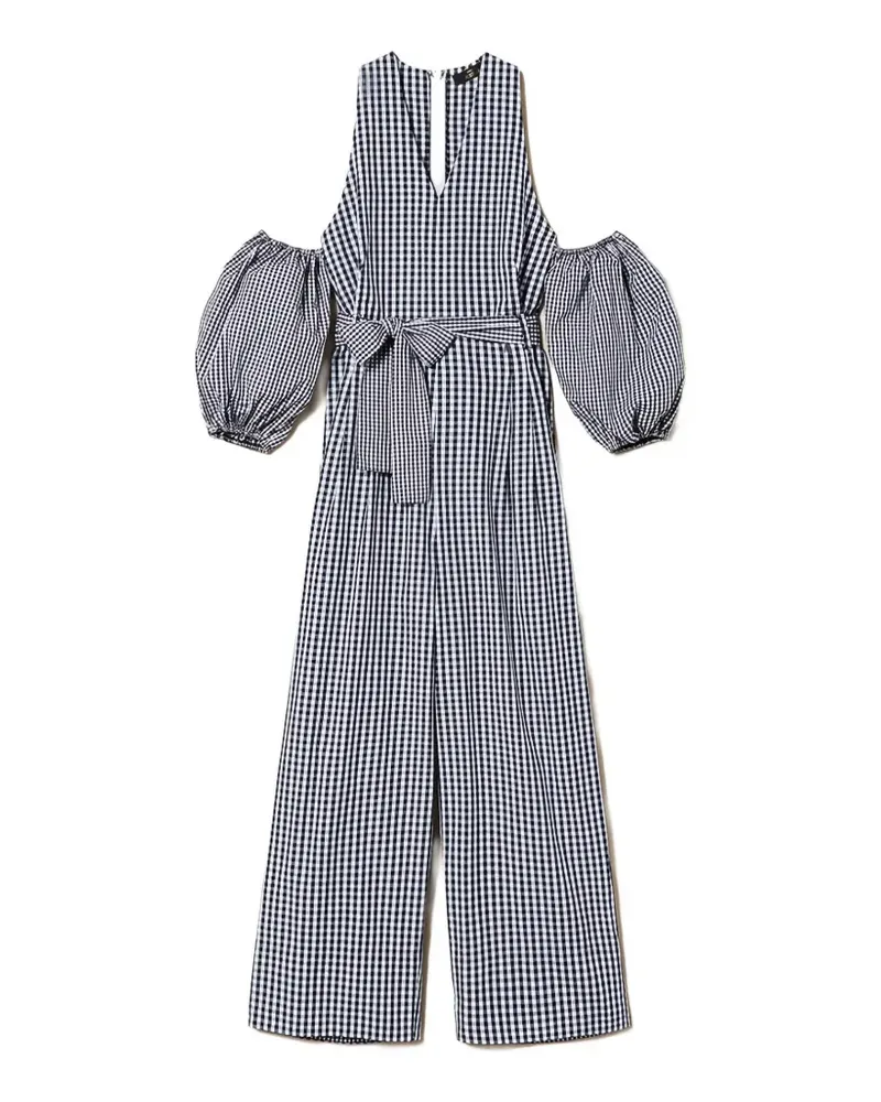Twin-Set Jumpsuit mit Vichy-Karo - Schwarz Schwarz