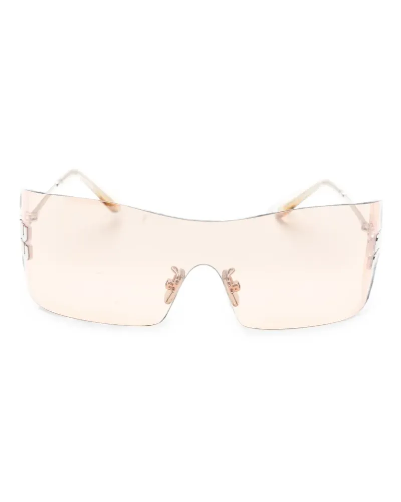 Miu Miu Rahmenlose Sonnenbrille mit Logo-Schild - Silber Silber