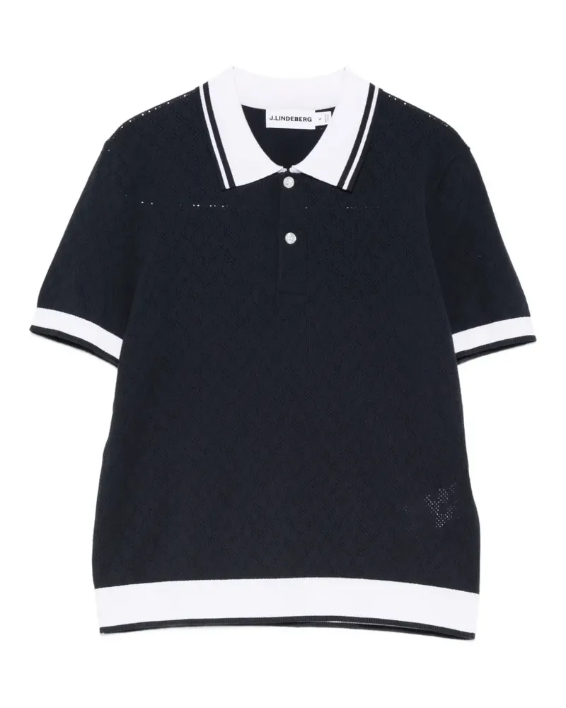 J.Lindeberg Polly pointelle polo top - Blau Blau