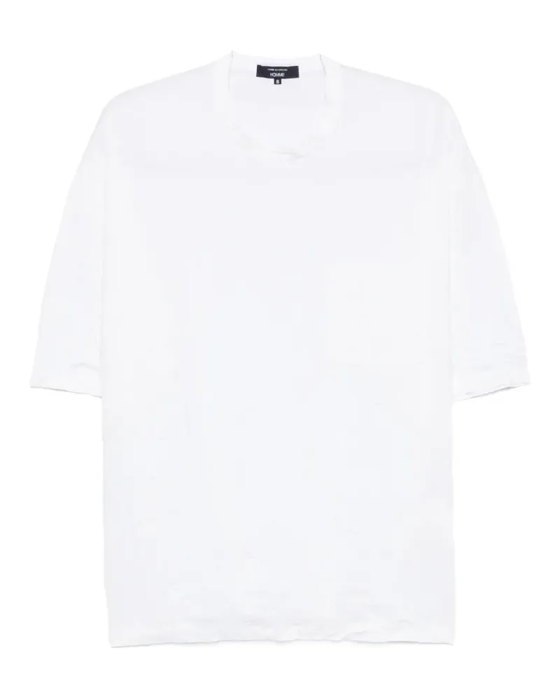 Comme des Garçons crinkled chest-pocket T-shirt - Weiß Weiß