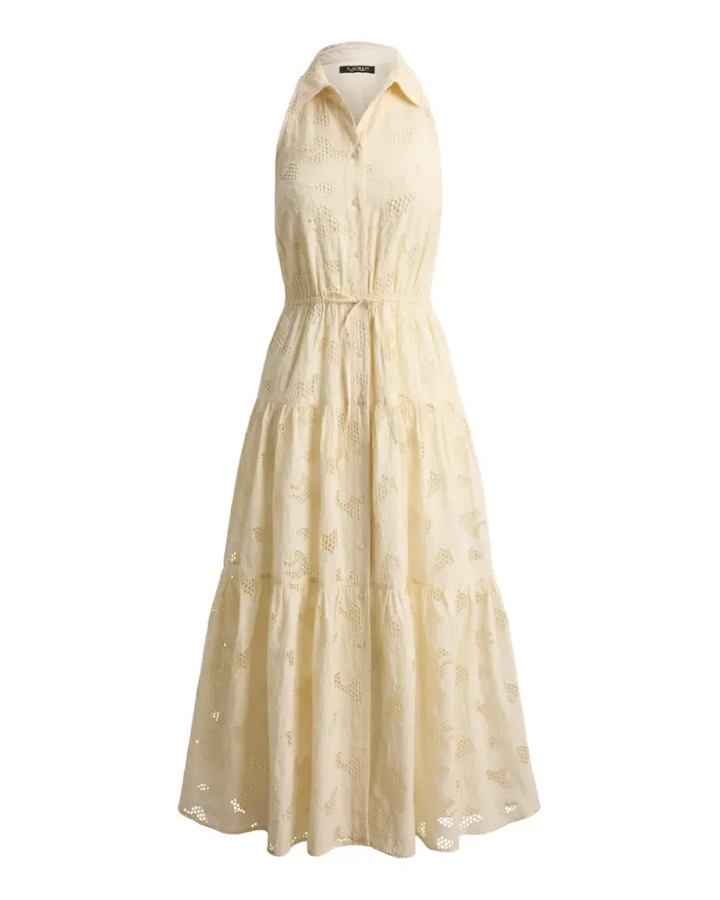 Ralph Lauren Gestuftes Hemd-Maxikleid mit Blumenösen - Nude Nude
