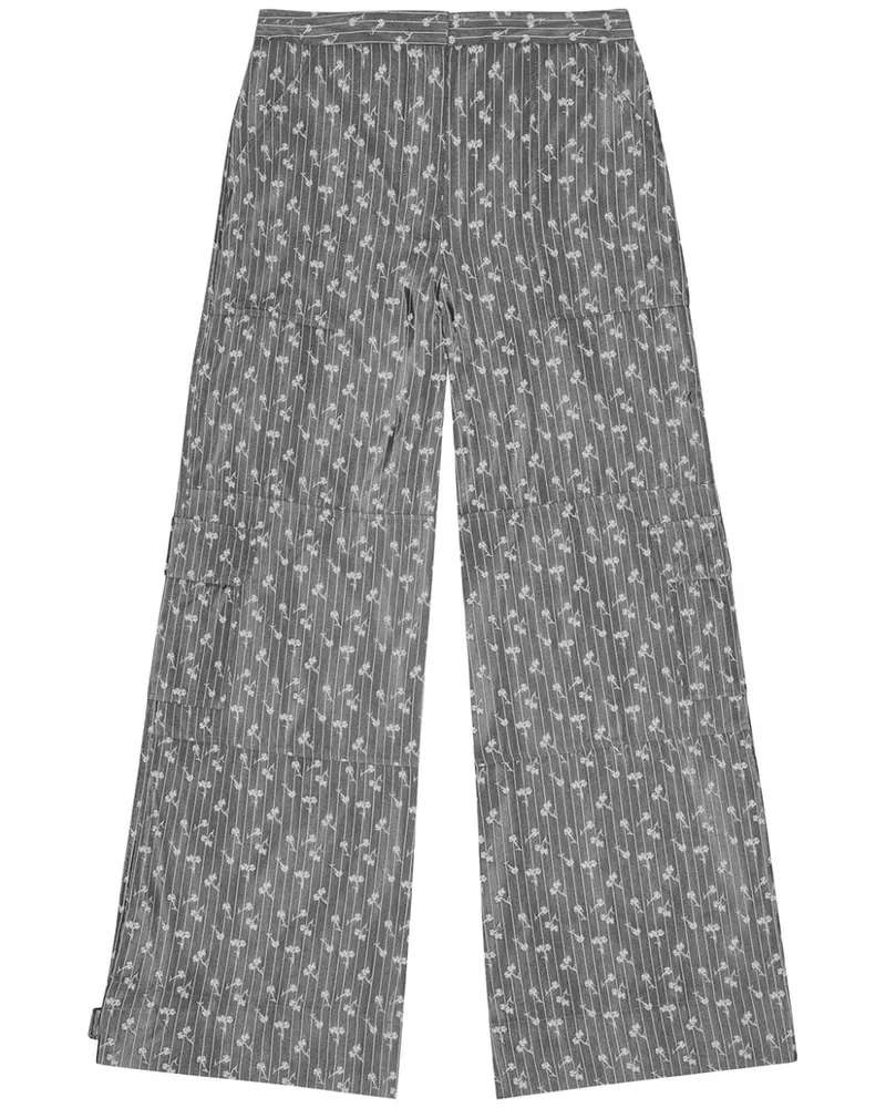 Ganni Hose mit Jacquardmuster - Grau Grau