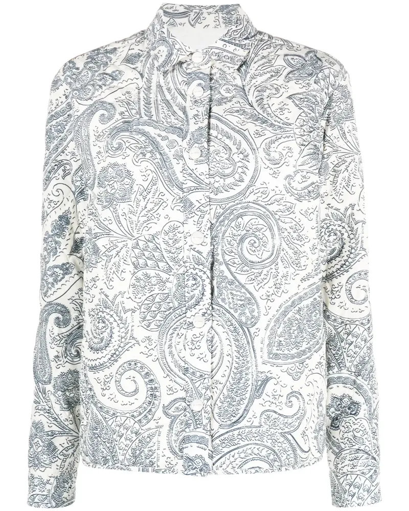 Etro Gesteppte Jacke mit Paisley-Print - Weiß Weiß