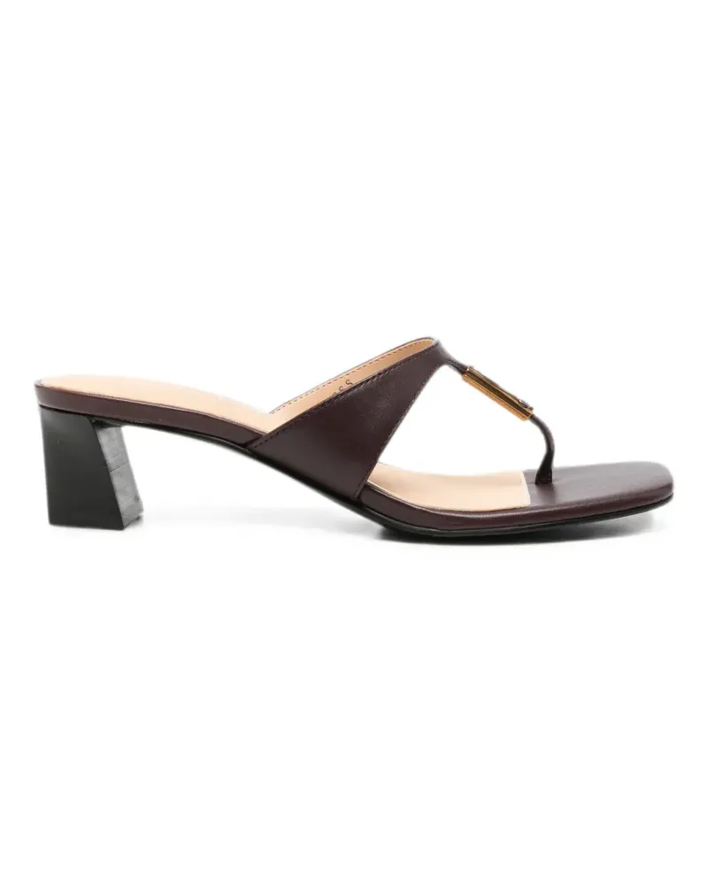 Guess logo-plaque thong-strap heeled sandals - Rot Rot