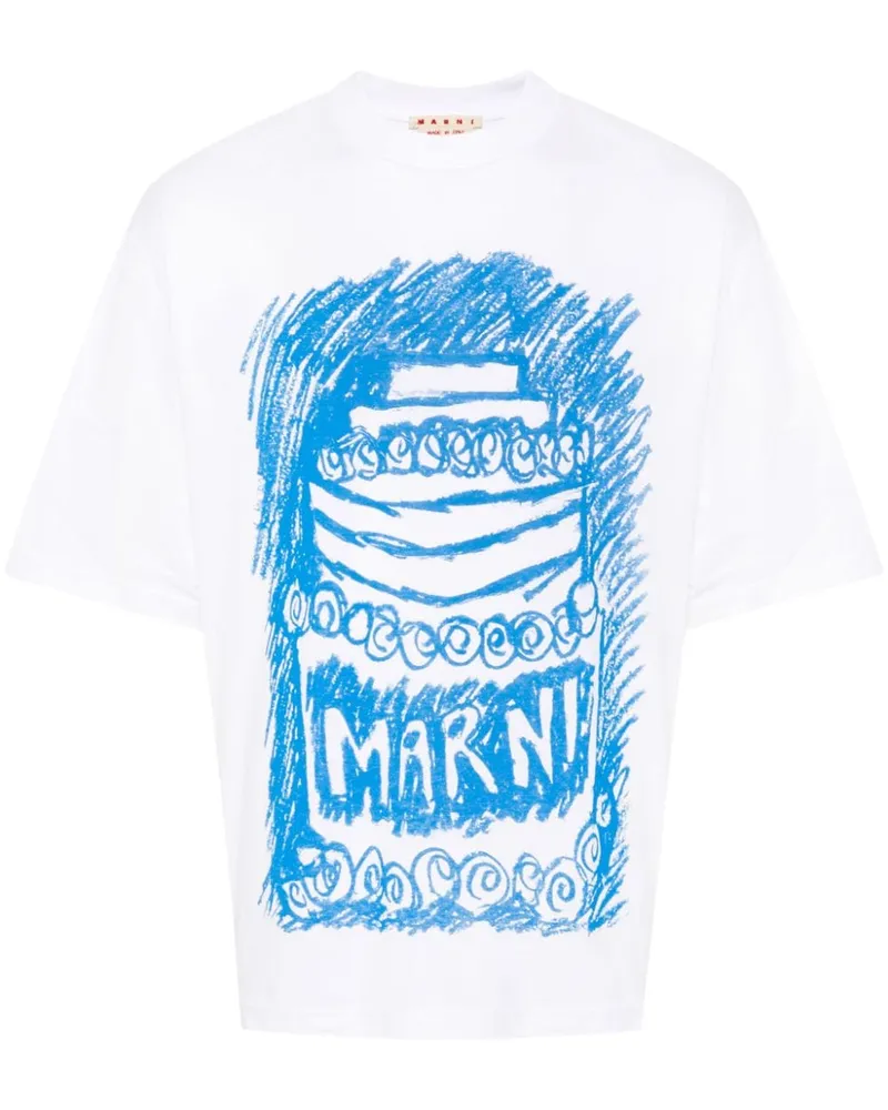 Marni T-Shirt mit Kuchen-Print - Weiß Weiß