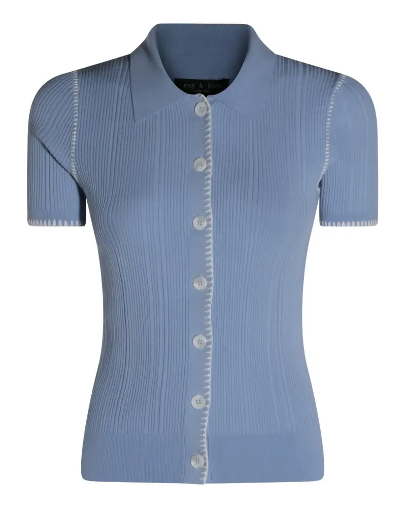 Rag & Bone Gerippter Strick mit Knöpfen - Blau Blau