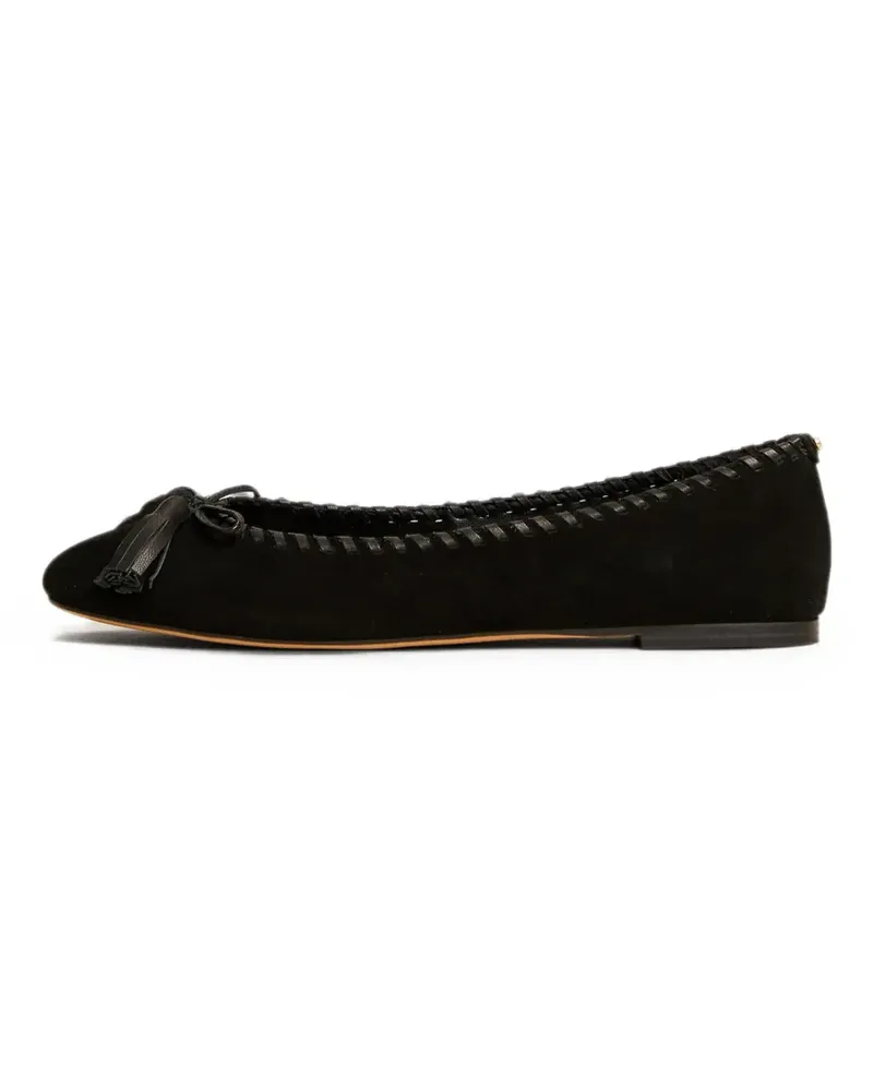 Twin-Set Ballerinas aus Wildleder mit Schleife - Schwarz Schwarz