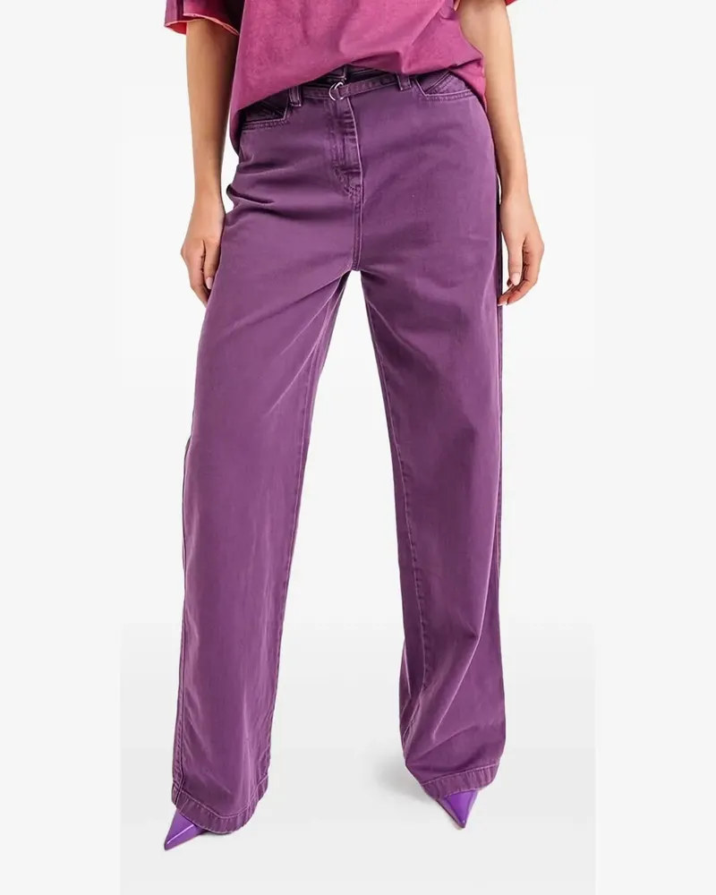 HUGO BOSS Hose mit Gürtel - Violett Violett